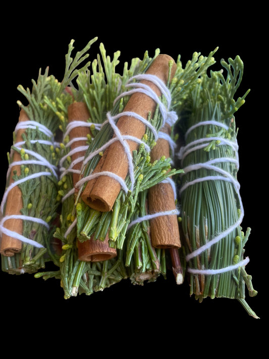 Black Pine, Incense Cedar and Cinnamon money/wisdom/grounding/protection